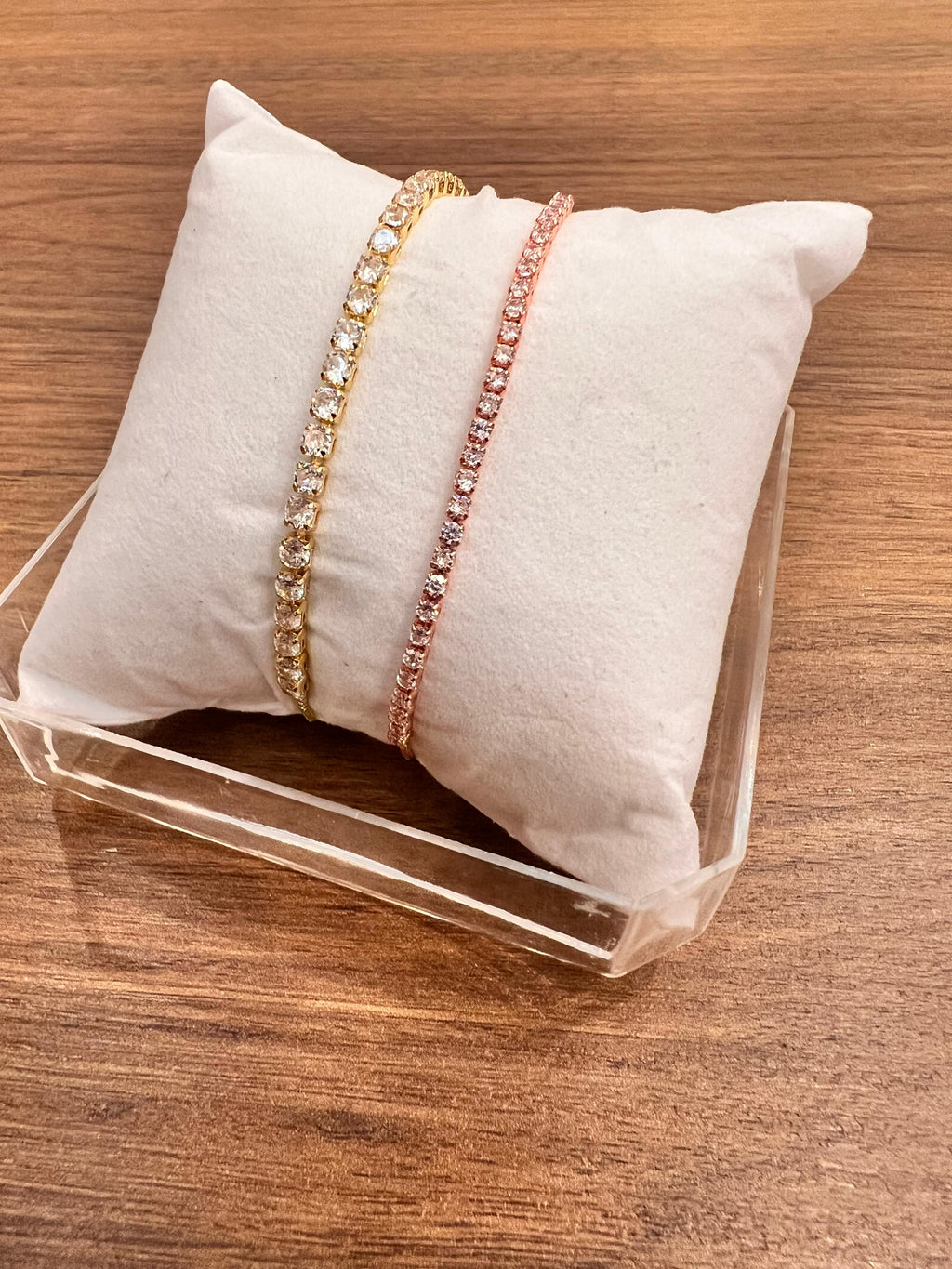 Infinite Radiance Tennis Bracelet – Duo Pack Adjustable, Yellow Gold & Rose Gold & Sparkling Diamonds